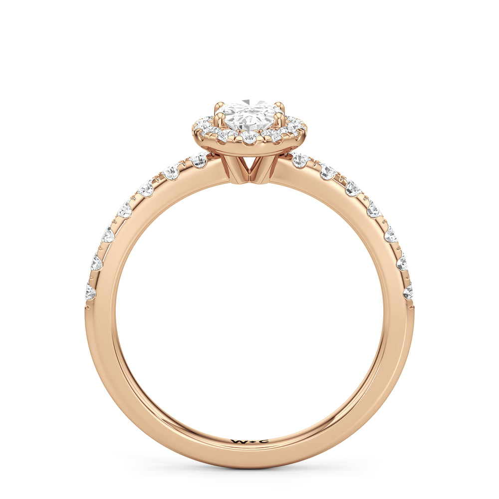 The Alana Engagement Ring with Oval Cut Diamond in 14KT Rose Gold view 2
