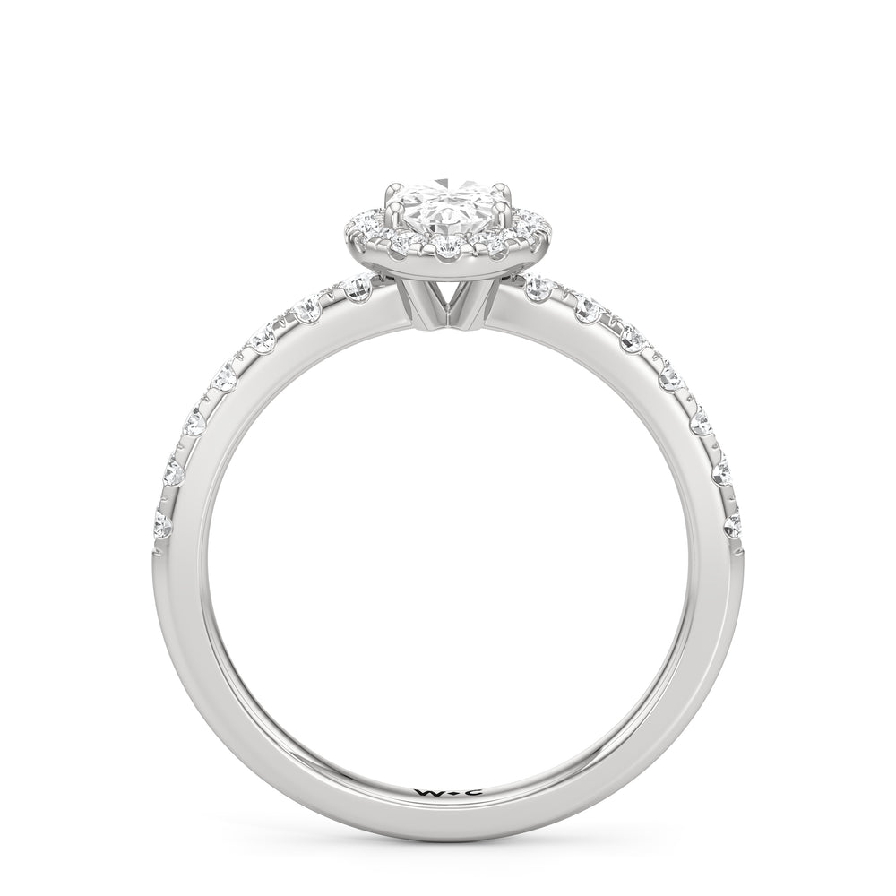The Alana Engagement Ring with Oval Cut Diamond in 14KT Platinum view 2
