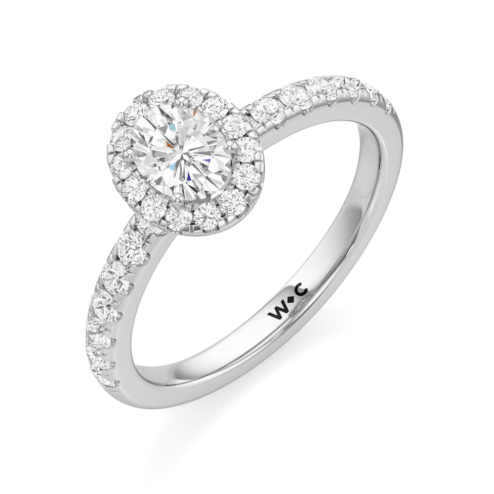 The Alana Engagement Ring with Oval Cut Diamond in 14KT Platinum view 3
