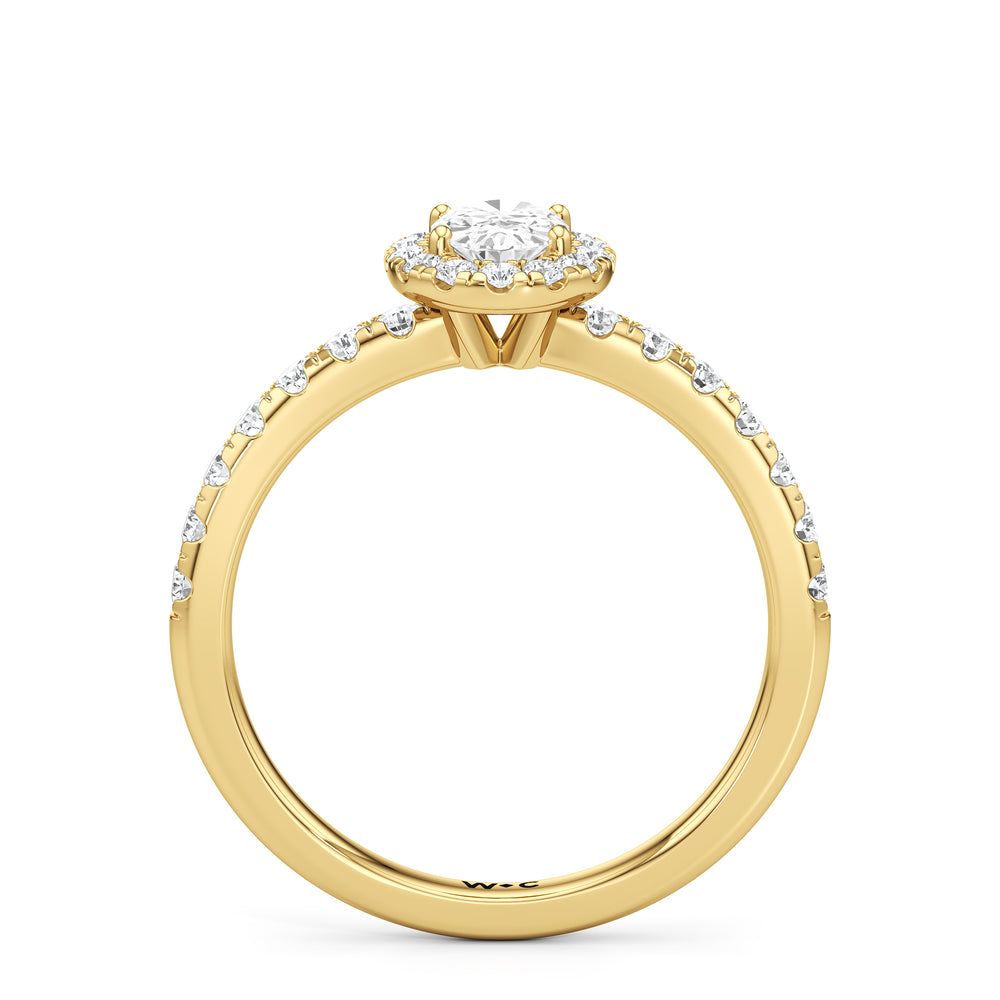 The Alana Engagement Ring with Oval Cut Diamond in 14KT Yellow Gold view 2
