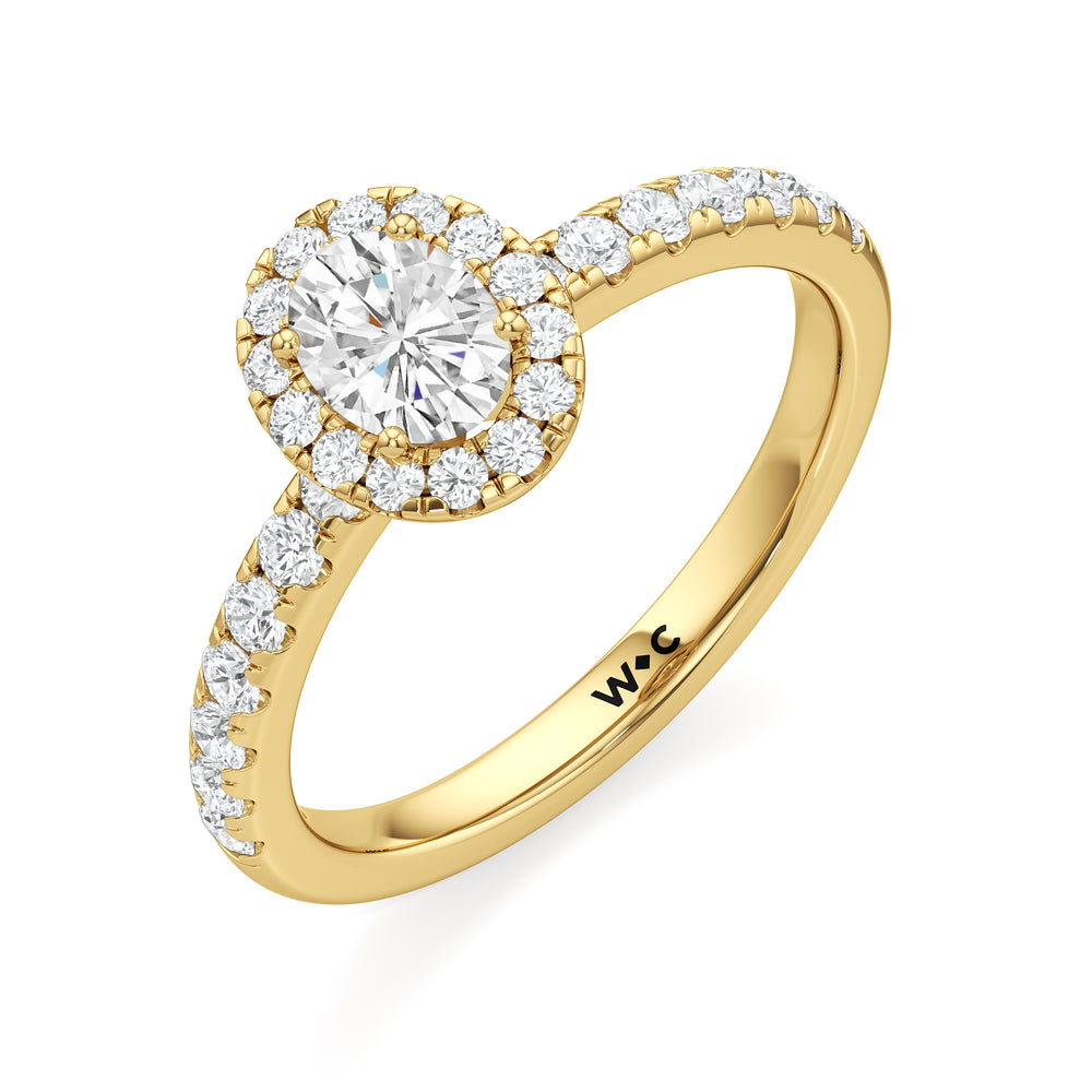 The Alana Engagement Ring with Oval Cut Diamond in 14KT Yellow Gold view 3
