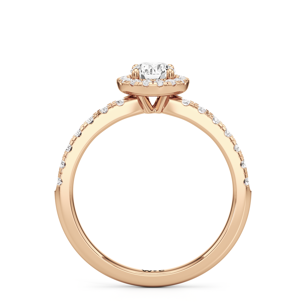 The Alana Engagement Ring with Round Cut Diamond in 14KT Rose Gold view 2
