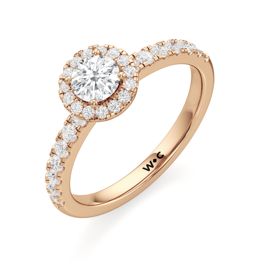 The Alana Engagement Ring with Round Cut Diamond in 14KT Rose Gold view 3
