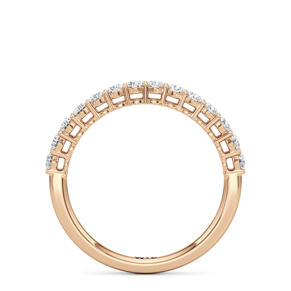 The Cecilia Diamond Wedding Band with 18KT Rose Gold Cut Diamond in 14KT Rose Gold view 2
