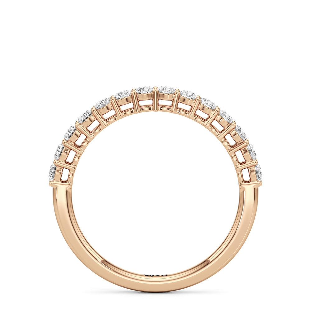 The Cecilia Diamond Wedding Band with 18KT Rose Gold Cut Diamond in 14KT Rose Gold view 2
