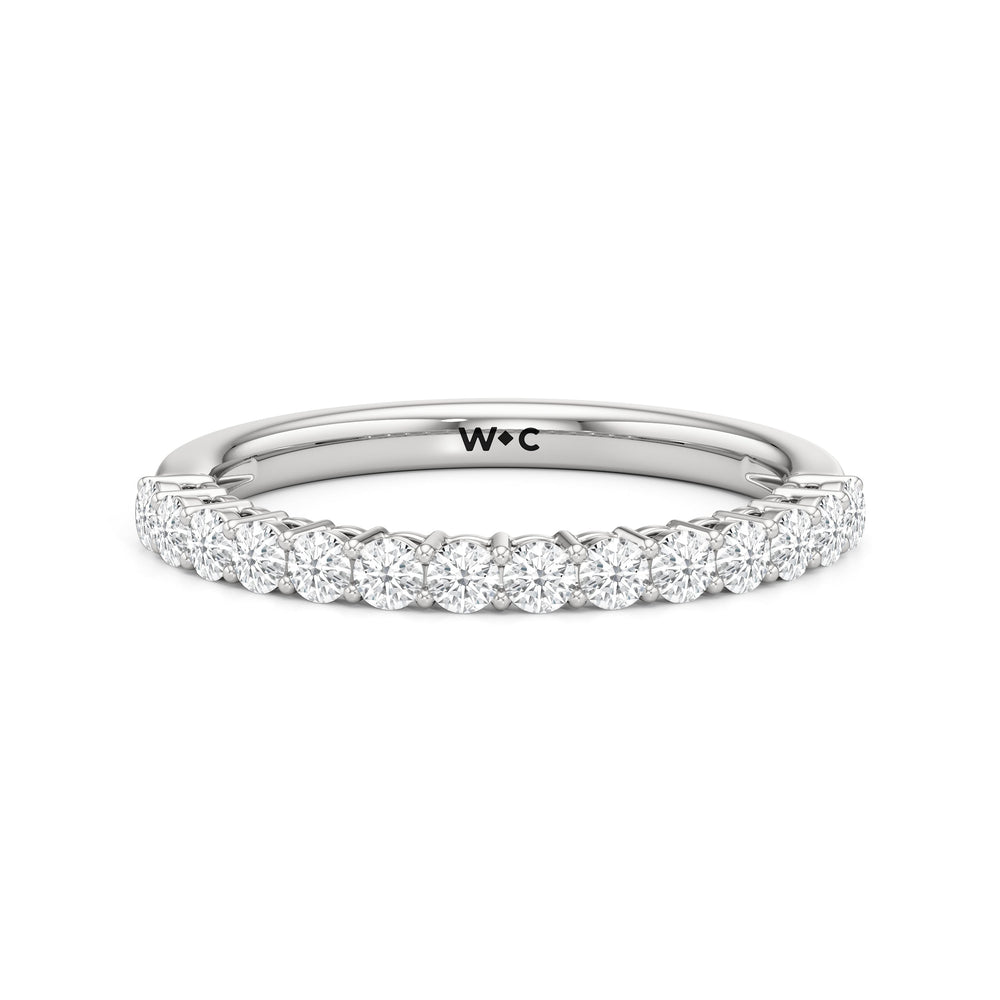 The Cecilia Diamond Wedding Band with Platinum Cut Diamond in 14KT Platinum view 1
