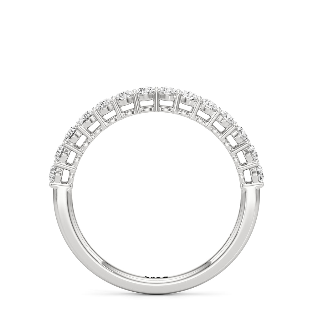 The Cecilia Diamond Wedding Band with Platinum Cut Diamond in 14KT Platinum view 2
