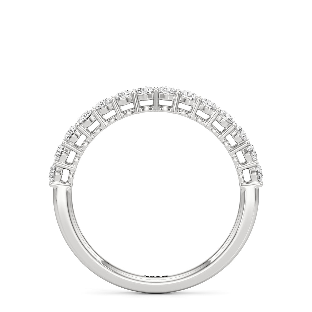 The Cecilia Diamond Wedding Band with Platinum Cut Diamond in 14KT Platinum view 2
