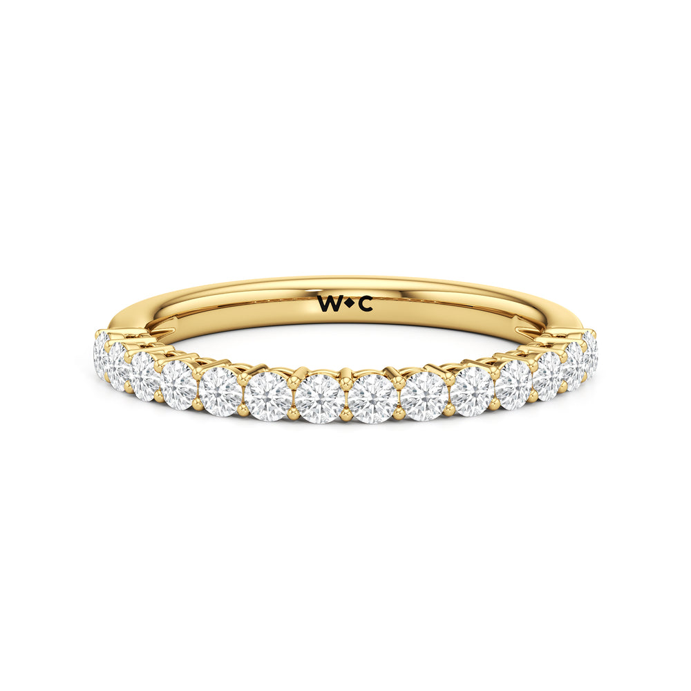 The Cecilia Diamond Wedding Band with 18KT Yellow Gold Cut Diamond in 14KT Yellow Gold view 1
