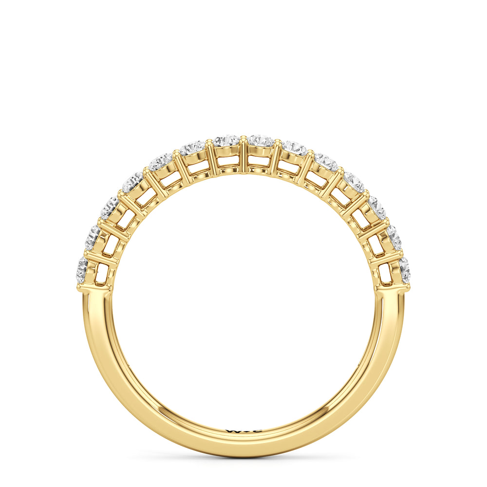The Cecilia Diamond Wedding Band with 18KT Yellow Gold Cut Diamond in 14KT Yellow Gold view 2
