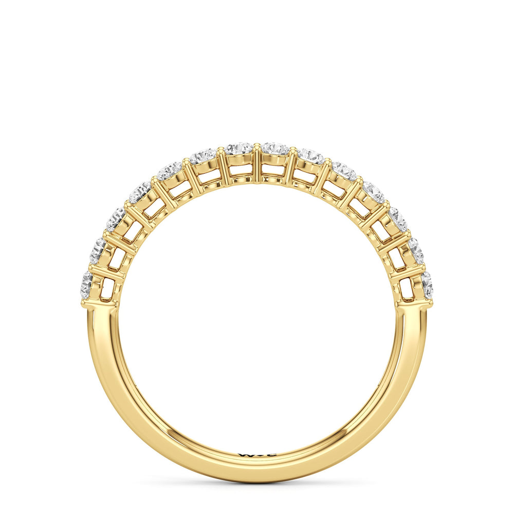 The Cecilia Diamond Wedding Band with 18KT Yellow Gold Cut Diamond in 14KT Yellow Gold view 2
