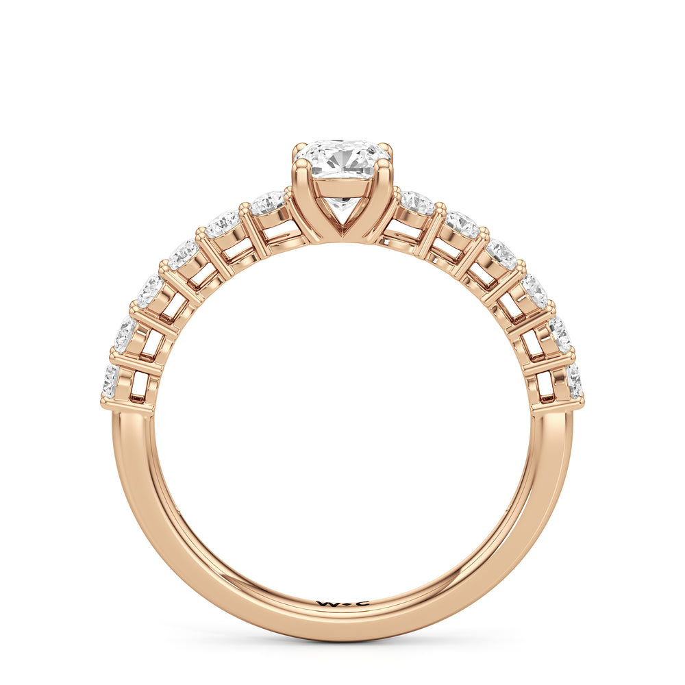 The Cecilia Engagement Ring with Cushion Cut Diamond in 14KT Rose Gold view 2
