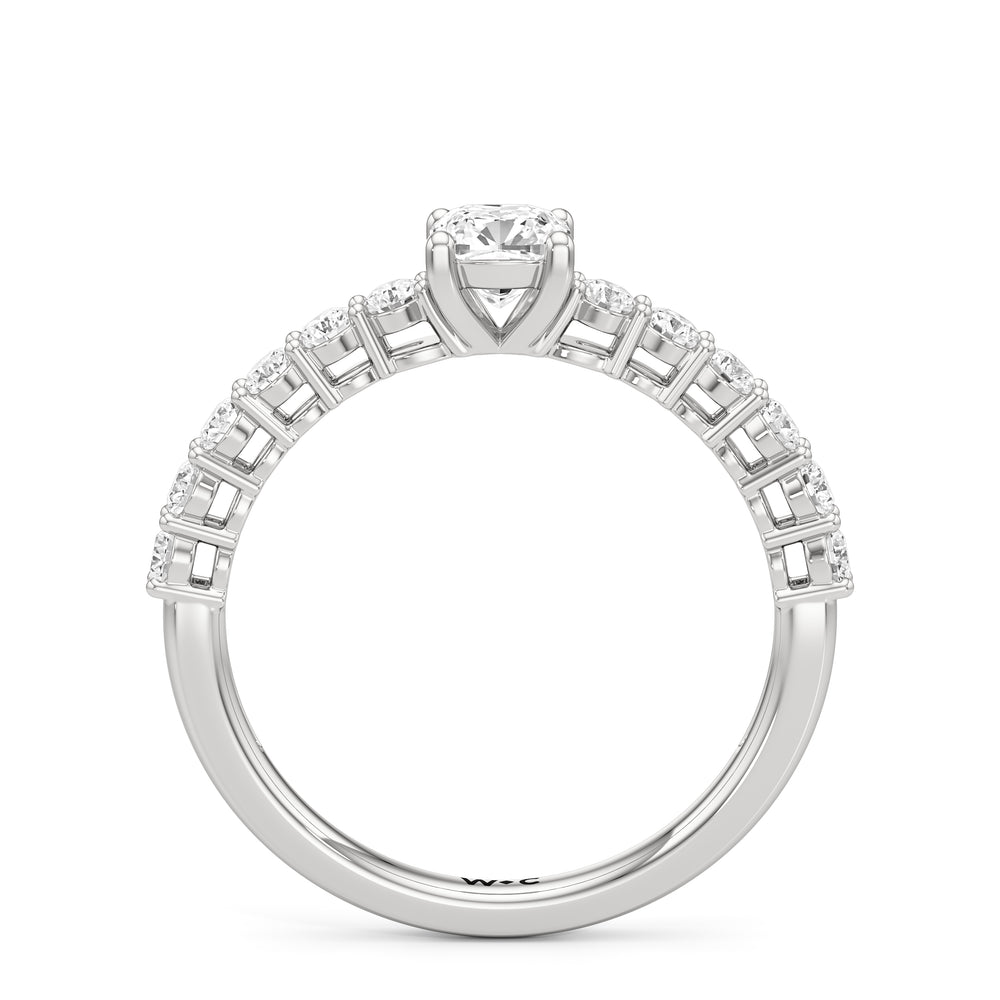 The Cecilia Engagement Ring with Cushion Cut Diamond in 14KT Platinum view 2
