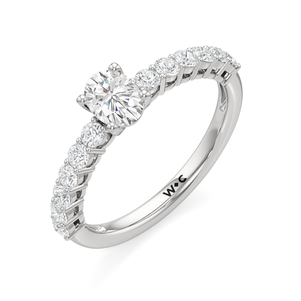 The Cecilia Engagement Ring with Oval Cut Diamond in 14KT Platinum view 3
