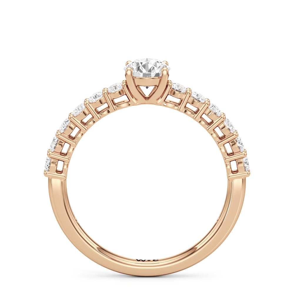 The Cecilia Engagement Ring with Round Cut Diamond in 14KT Rose Gold view 2
