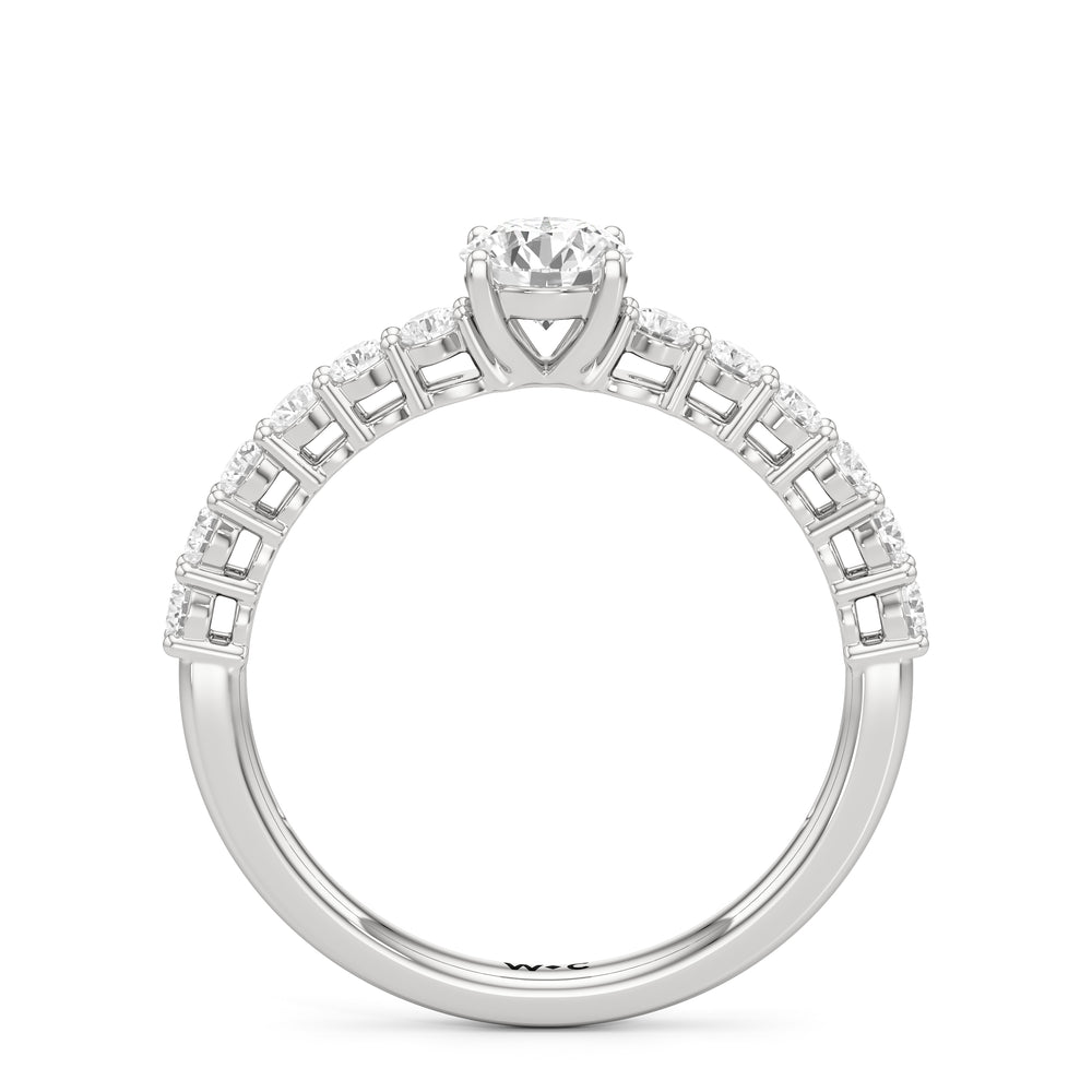 The Cecilia Engagement Ring with Round Cut Diamond in 14KT Platinum view 2
