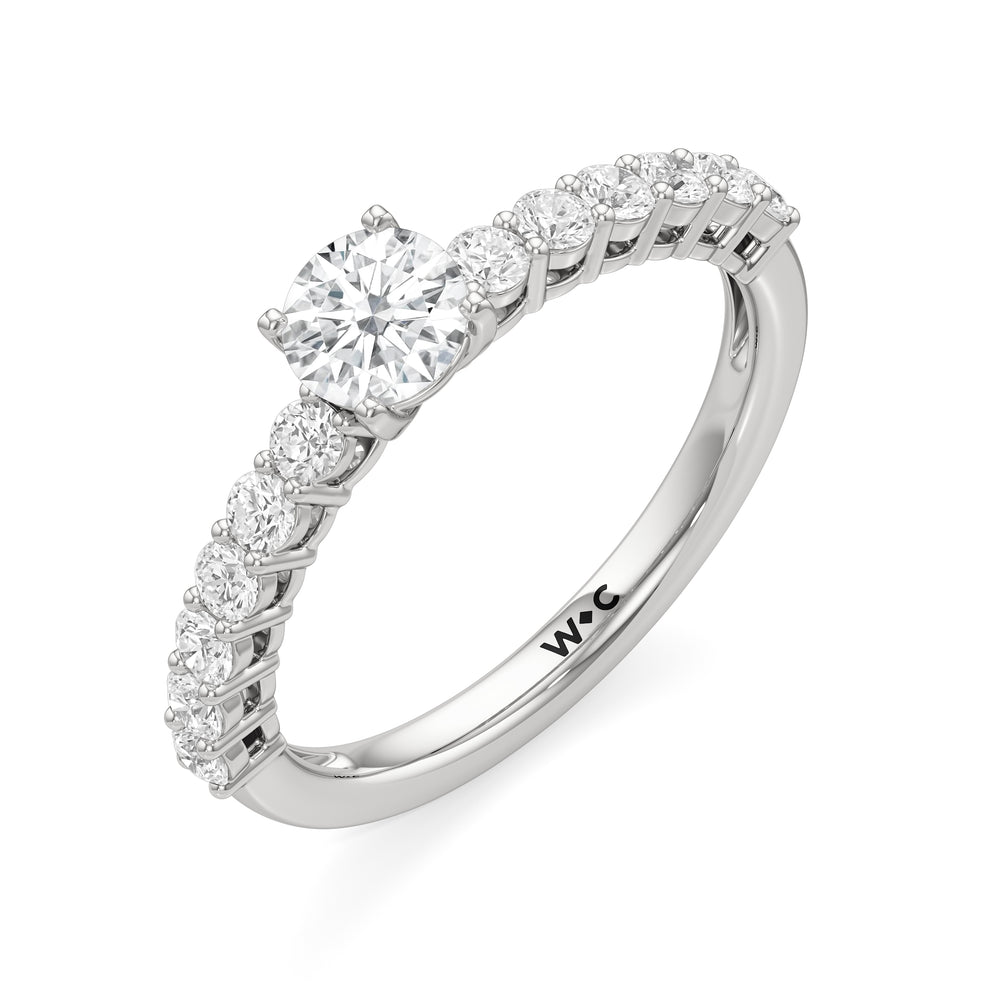 The Cecilia Engagement Ring with Round Cut Diamond in 14KT Platinum view 3
