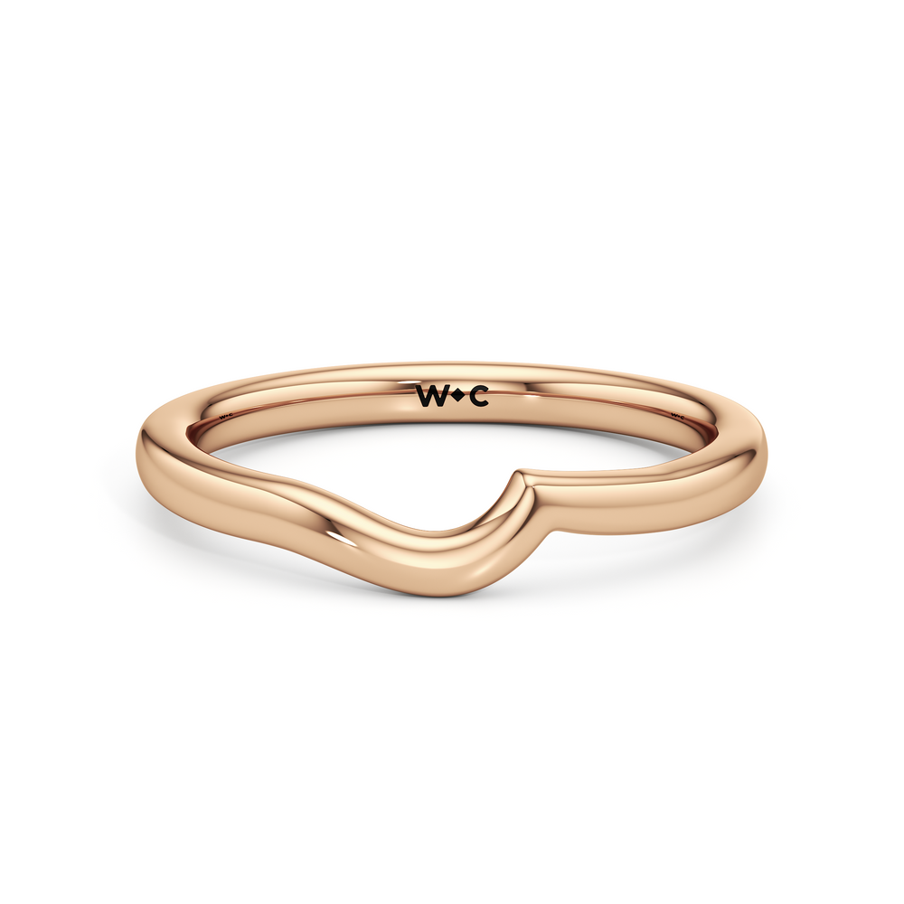 The Celeste Wedding Band with 18KT Rose Gold Cut Diamond in 14KT Rose Gold view 1
