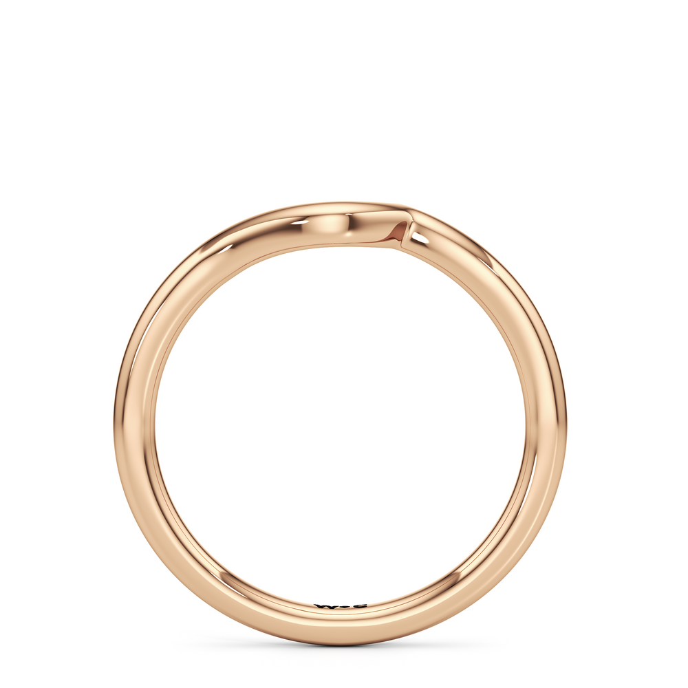 The Celeste Wedding Band with 18KT Rose Gold Cut Diamond in 14KT Rose Gold view 2
