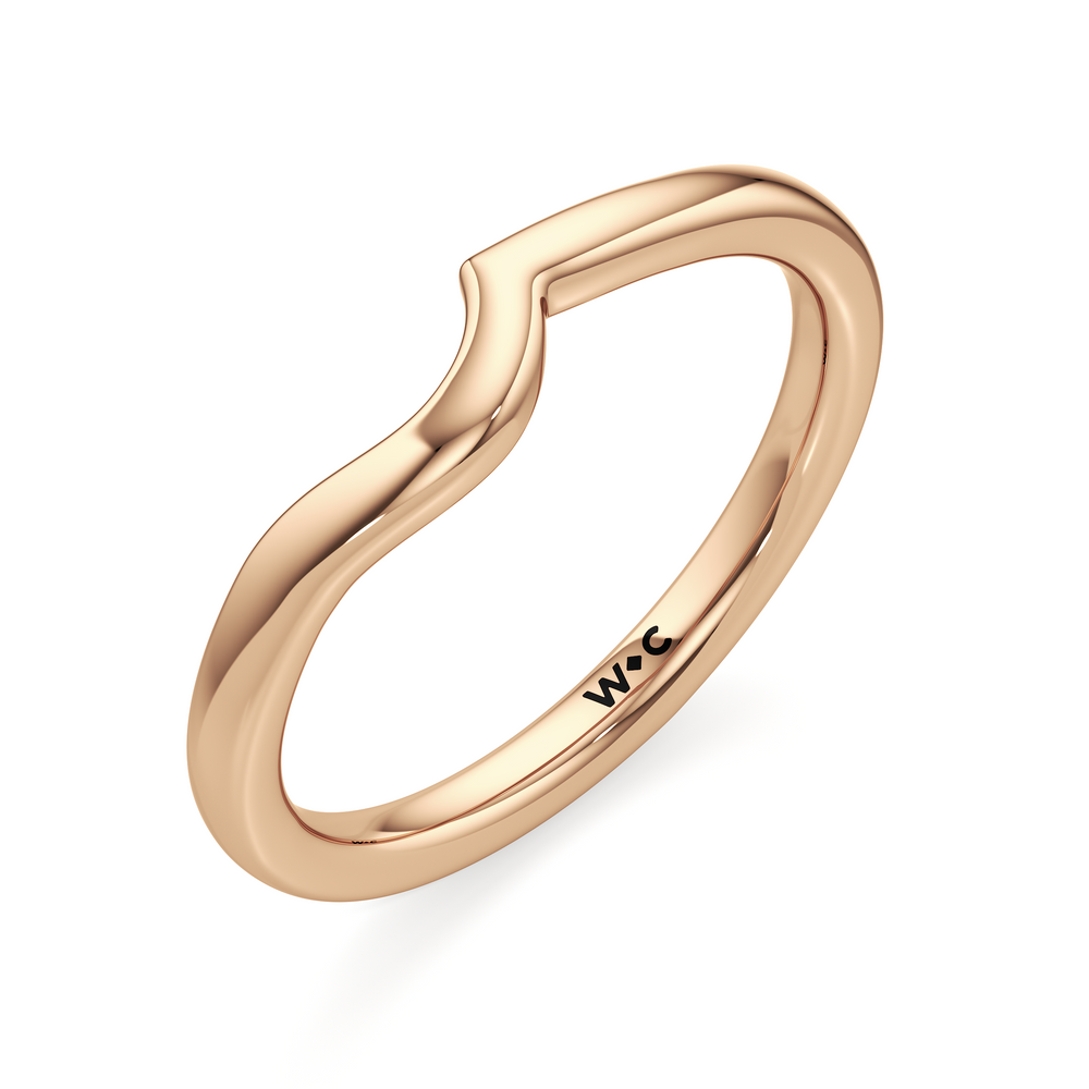 The Celeste Wedding Band with 18KT Rose Gold Cut Diamond in 14KT Rose Gold view 3
