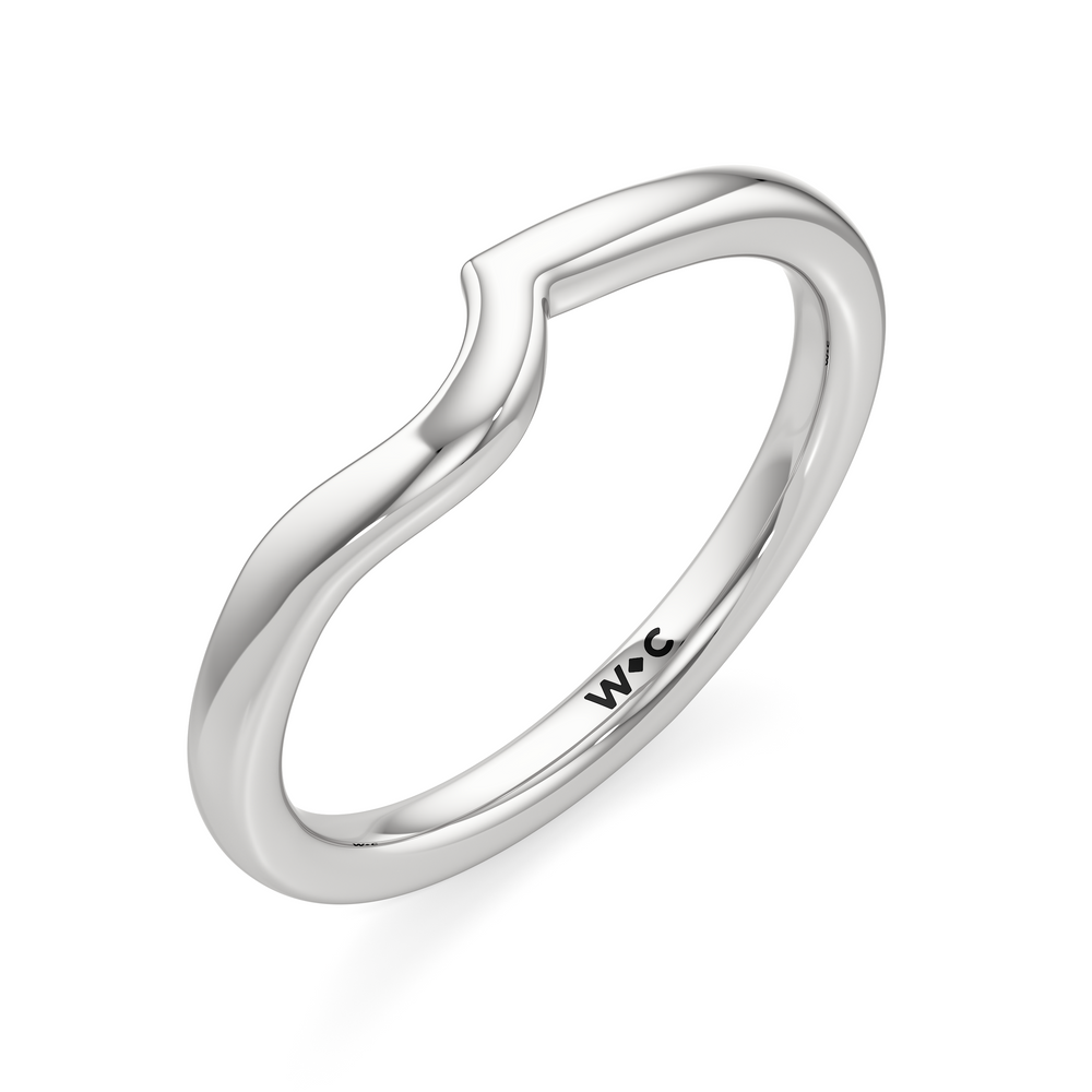 The Celeste Wedding Band with Platinum Cut Diamond in 14KT Platinum view 3
