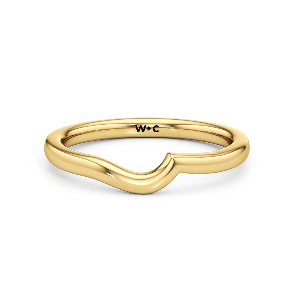 The Celeste Wedding Band with 18KT Yellow Gold Cut Diamond in 14KT Yellow Gold view 1
