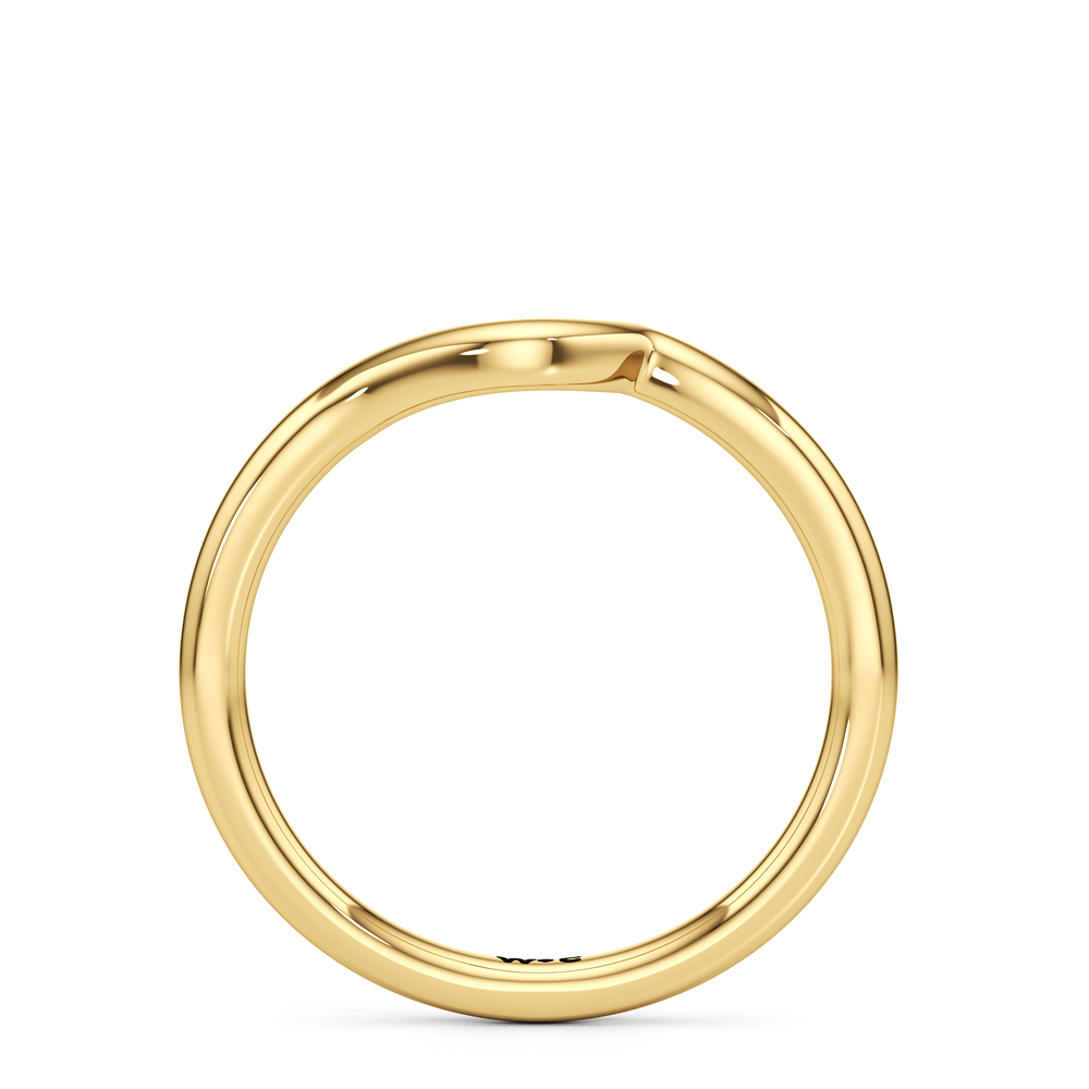 The Celeste Wedding Band with 18KT Yellow Gold Cut Diamond in 14KT Yellow Gold view 2
