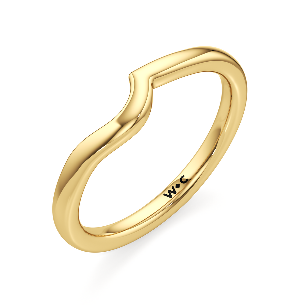 The Celeste Wedding Band with 18KT Yellow Gold Cut Diamond in 14KT Yellow Gold view 3
