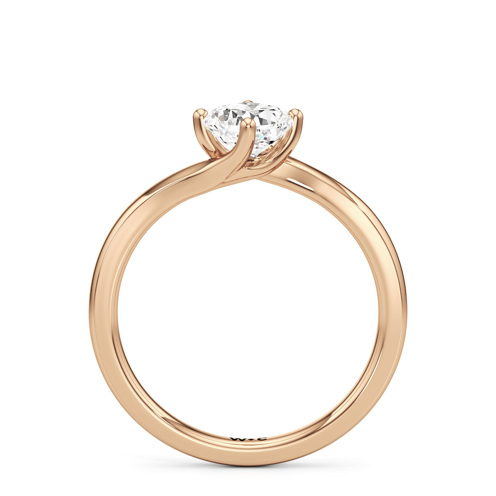 The Celeste Engagement Ring with Cushion Cut Diamond in 14KT Rose Gold view 2

