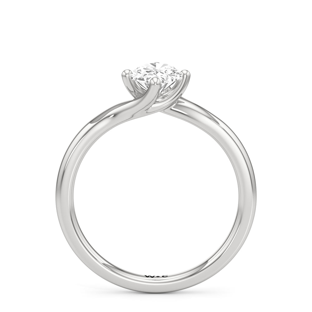 The Celeste Engagement Ring with Oval Cut Diamond in 14KT Platinum view 2
