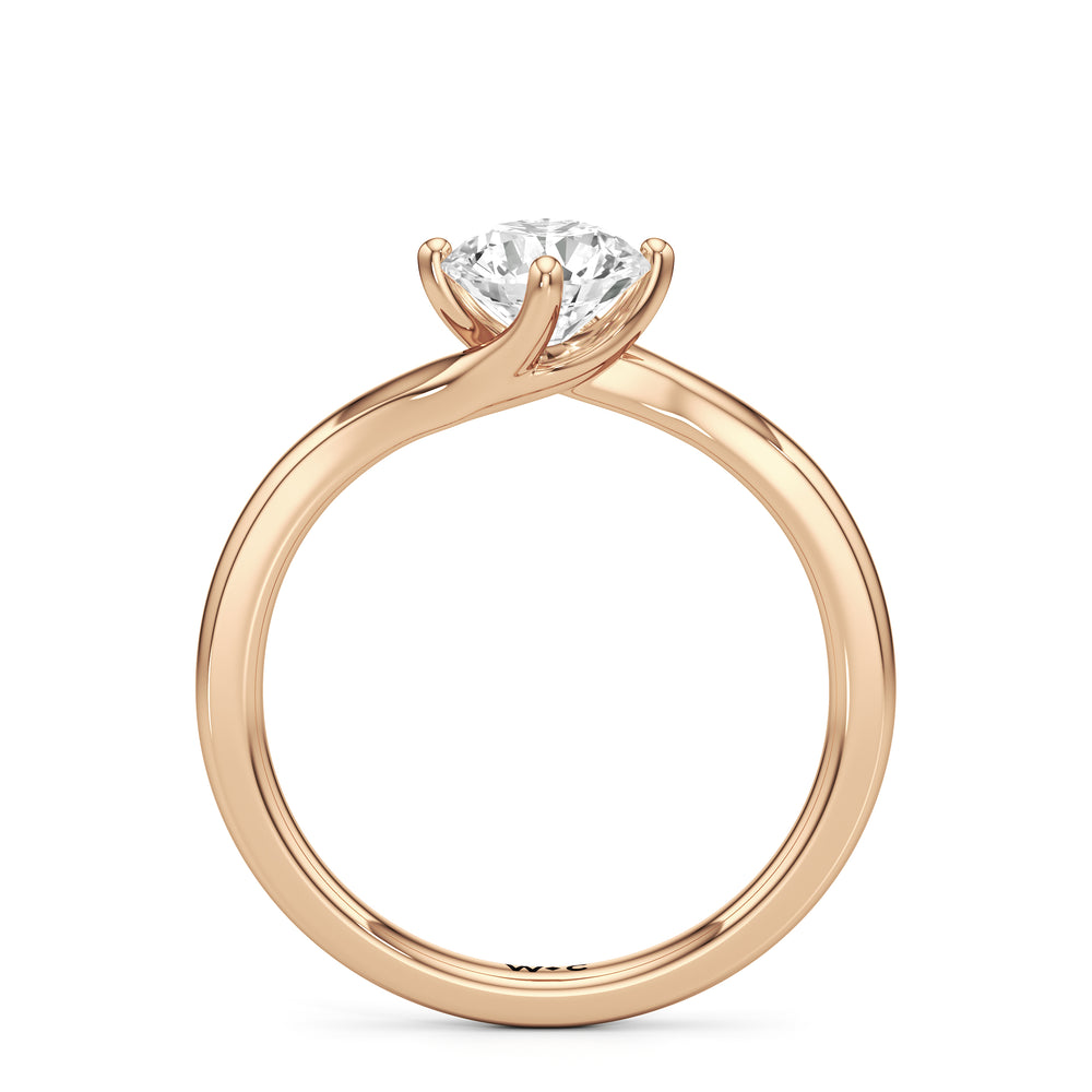 The Celeste Engagement Ring with Round Cut Diamond in 14KT Rose Gold view 2
