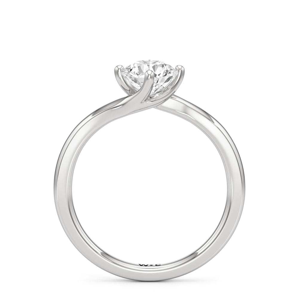The Celeste Engagement Ring with Round Cut Diamond in 14KT Platinum view 2
