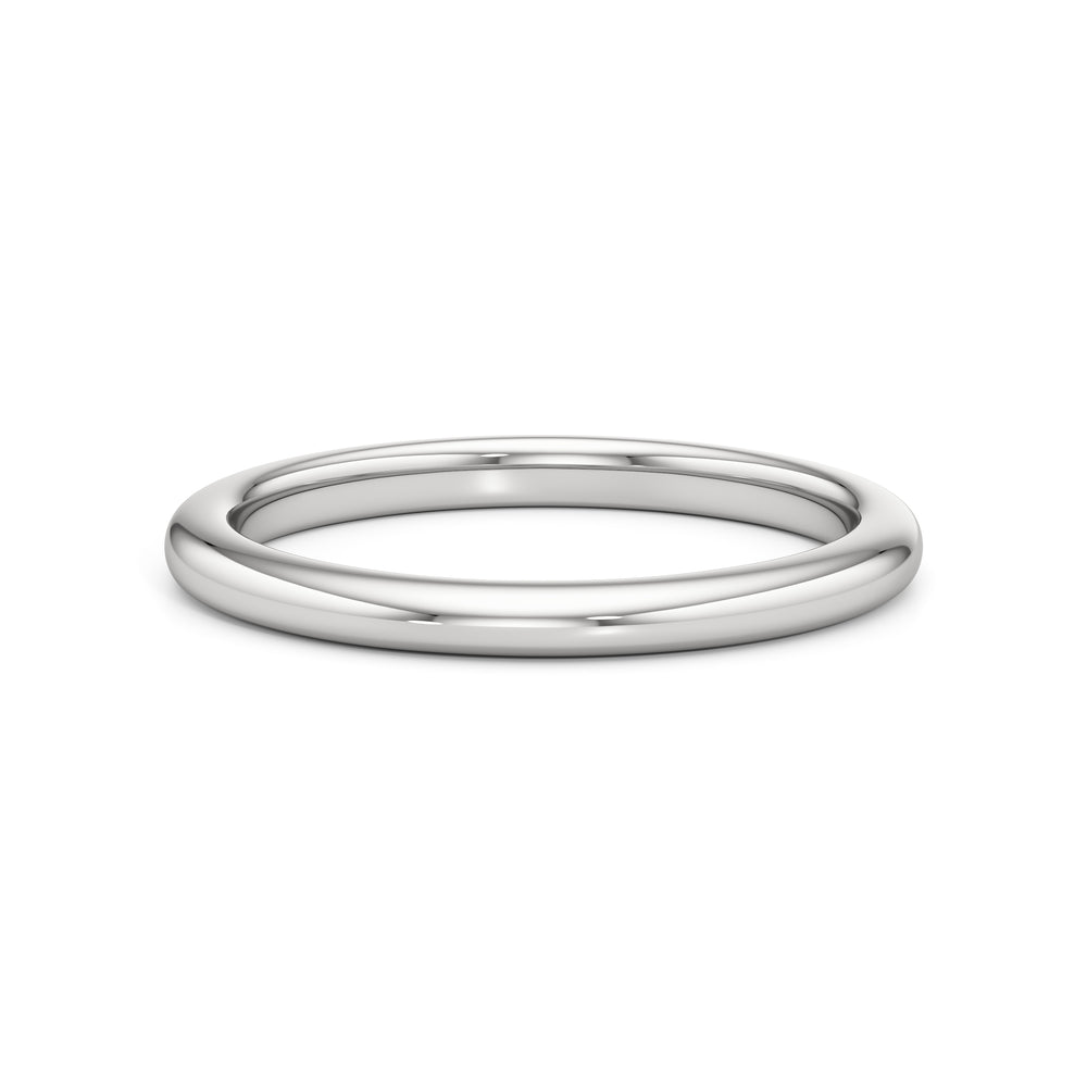 The Rona Wedding Band with Platinum Cut Diamond in 14KT Platinum view 1
