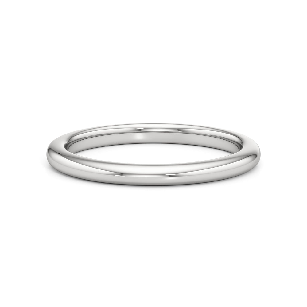 The Rona Wedding Band with Platinum Cut Diamond in 14KT Platinum view 1

