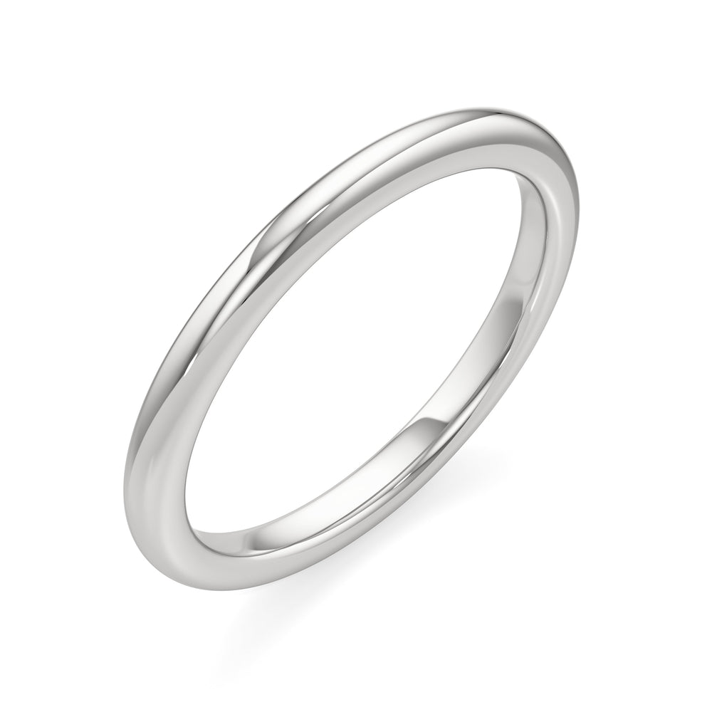The Rona Wedding Band with Platinum Cut Diamond in 14KT Platinum view 3
