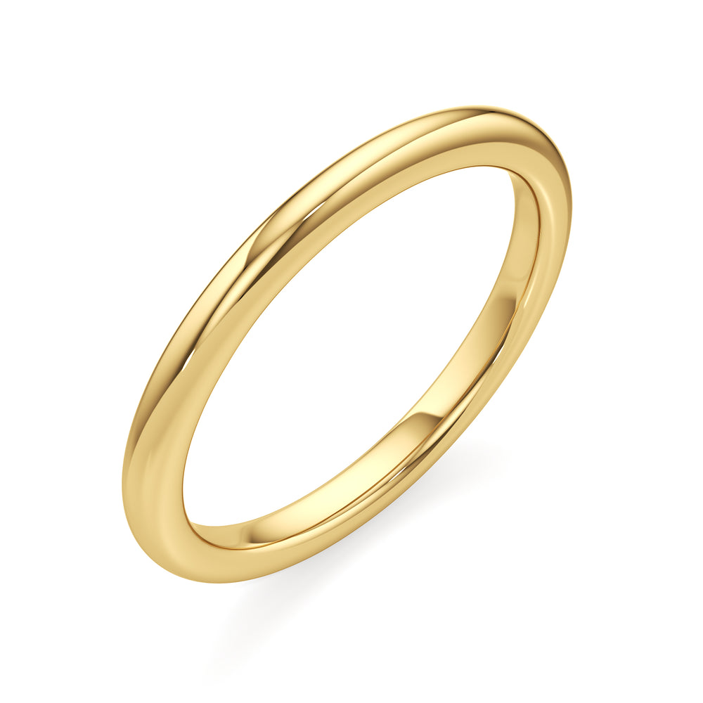 The Rona Wedding Band with 18KT Yellow Gold Cut Diamond in 14KT Yellow Gold view 3
