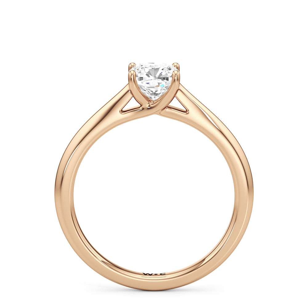 The Rona Engagement Ring with Cushion Cut Diamond in 14KT Rose Gold view 2

