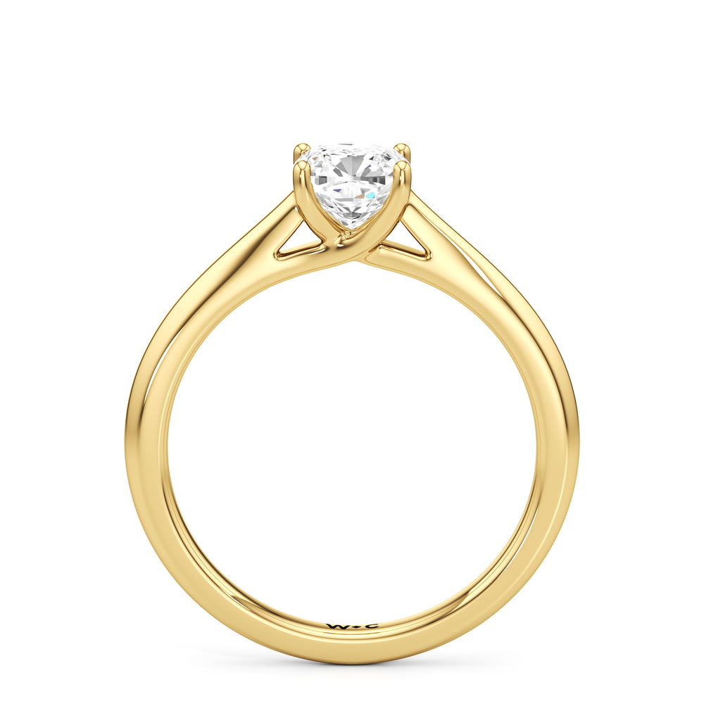 The Rona Engagement Ring with Cushion Cut Diamond in 14KT Yellow Gold view 2
