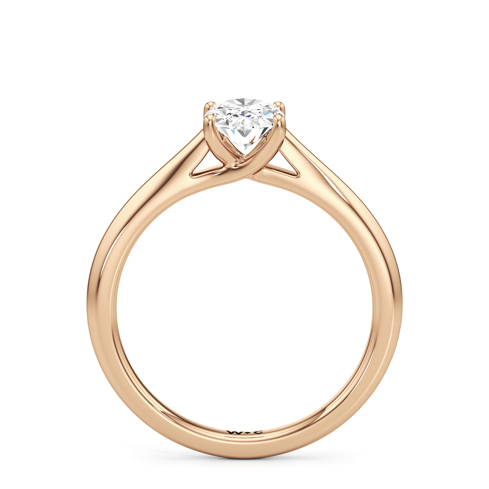 The Rona Engagement Ring with Oval Cut Diamond in 14KT Rose Gold view 2
