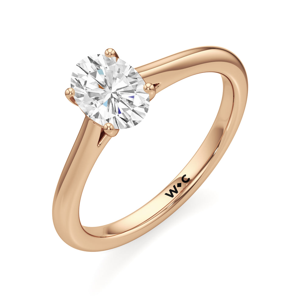 The Rona Engagement Ring with Oval Cut Diamond in 14KT Rose Gold view 3
