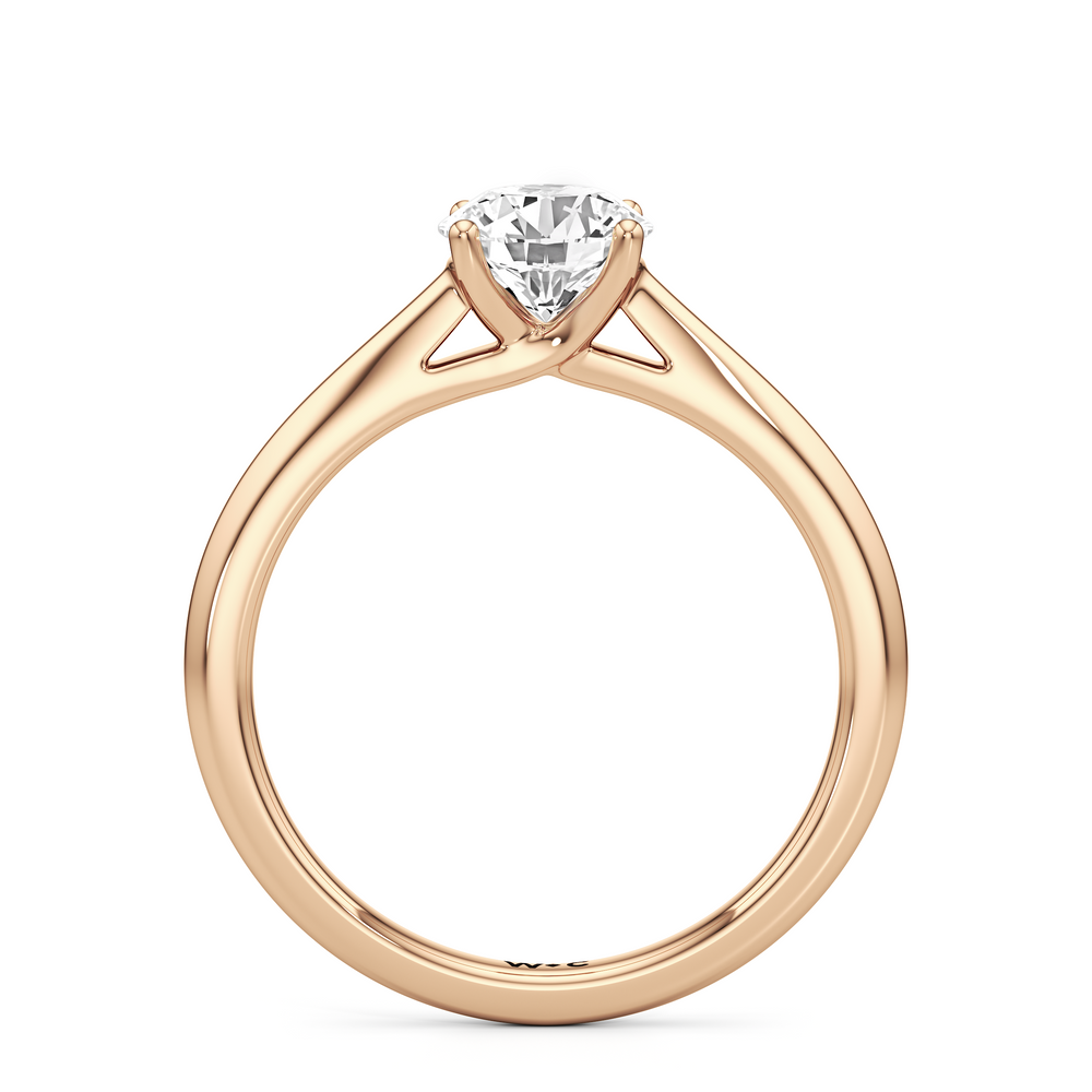The Rona Engagement Ring with Round Cut Diamond in 14KT Rose Gold view 2
