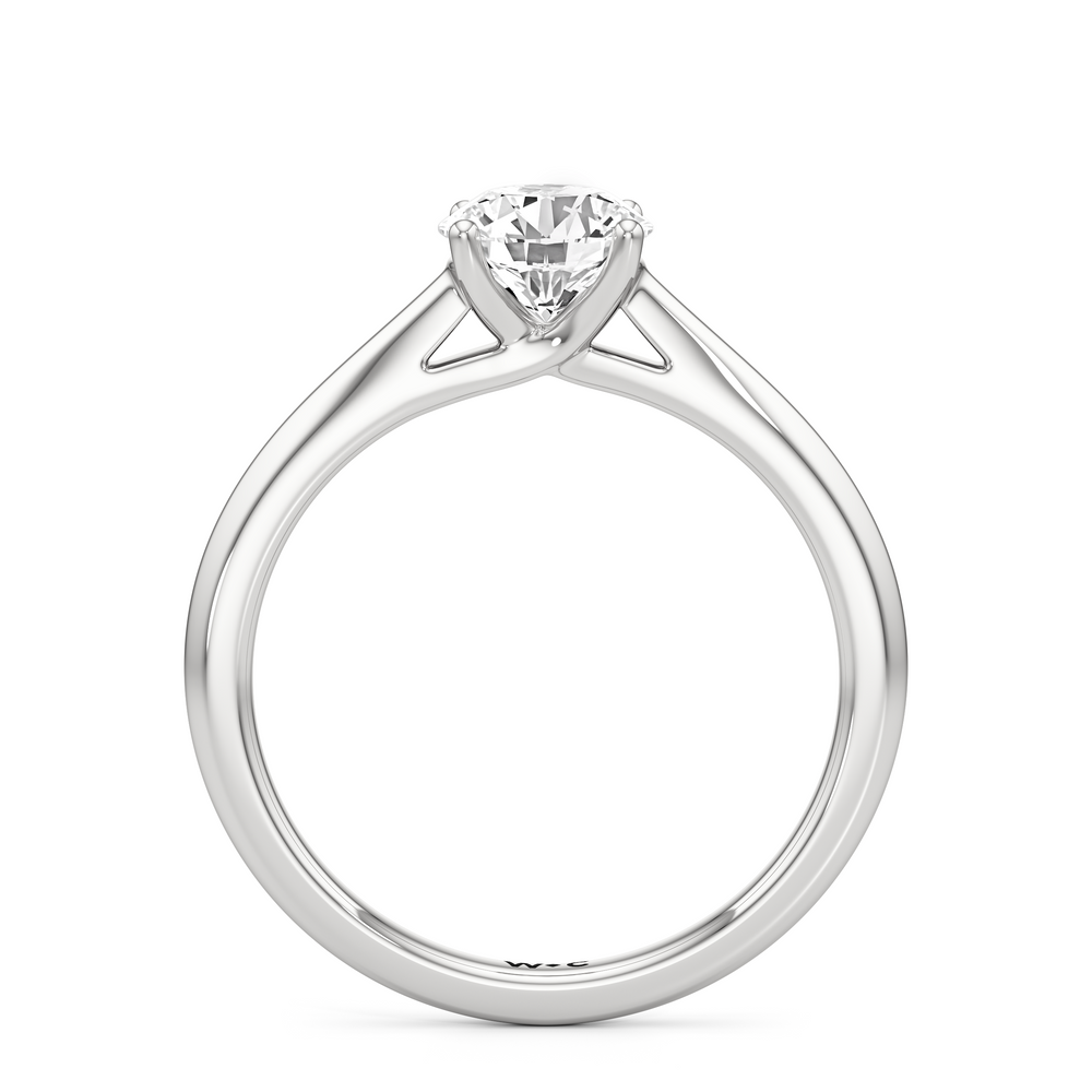 The Rona Engagement Ring with Round Cut Diamond in 14KT Platinum view 2
