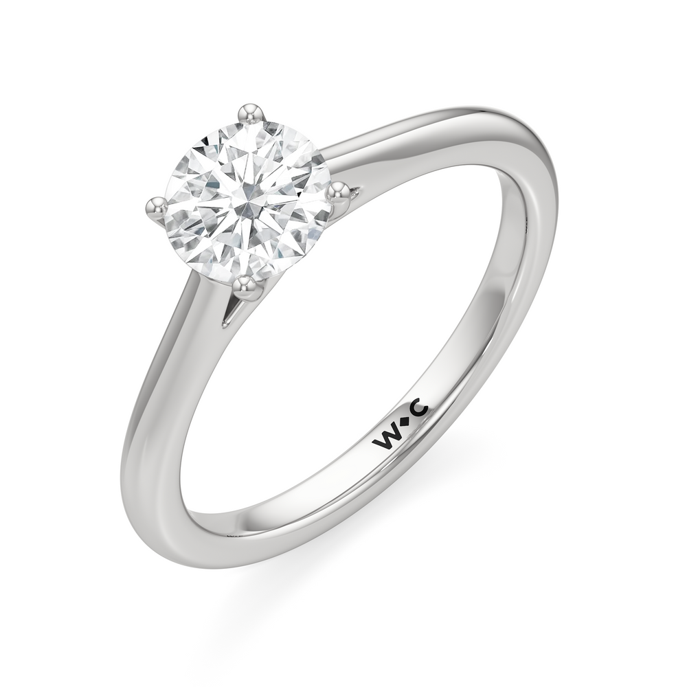 The Rona Engagement Ring with Round Cut Diamond in 14KT Platinum view 3
