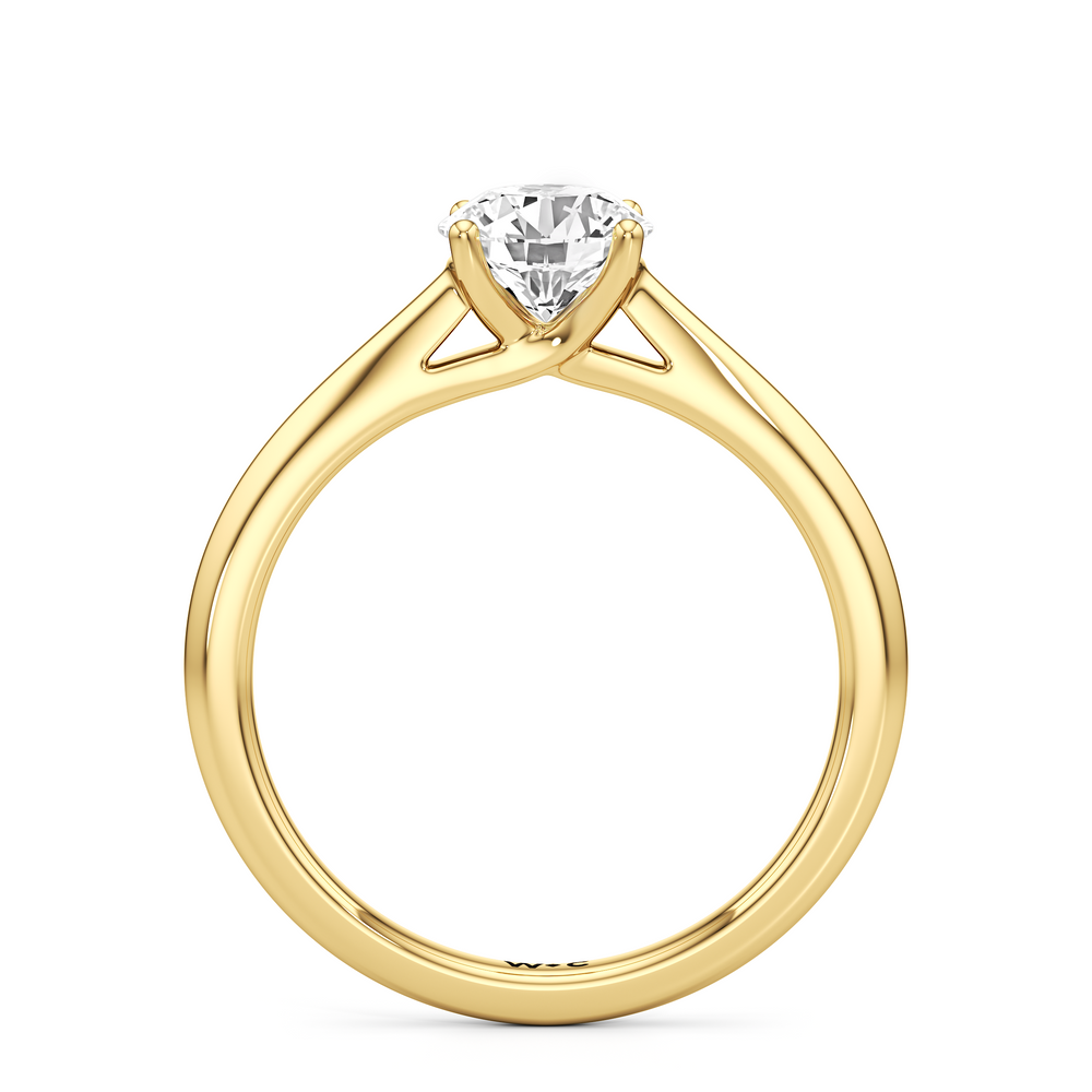 The Rona Engagement Ring with Round Cut Diamond in 14KT Yellow Gold view 2
