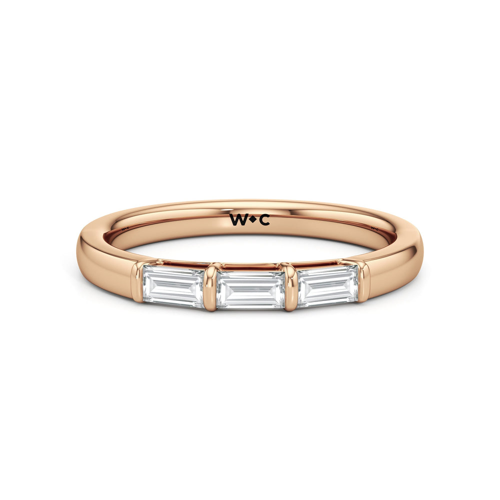 The Maeve Diamond Wedding Band with 18KT Rose Gold Cut Diamond in 14KT Rose Gold view 1
