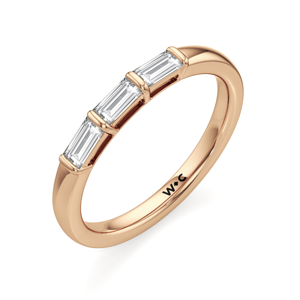 The Maeve Diamond Wedding Band with 18KT Rose Gold Cut Diamond in 14KT Rose Gold view 3
