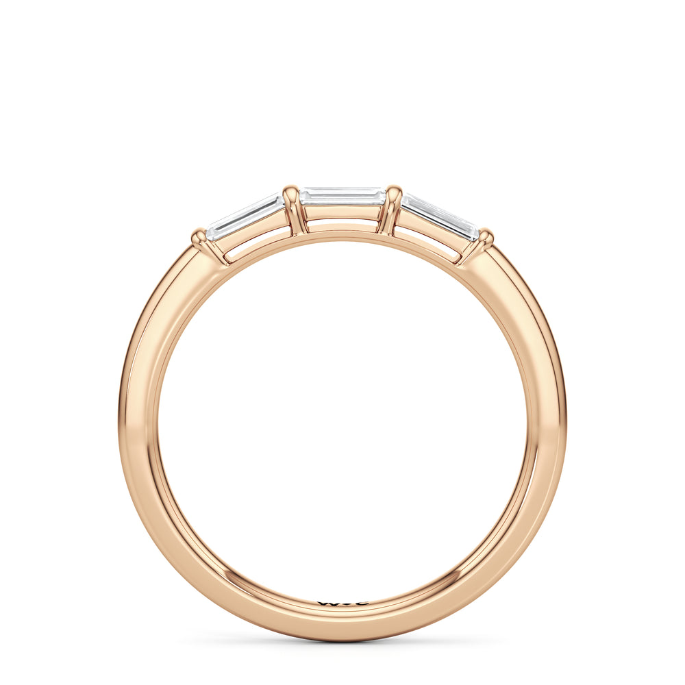 The Maeve Diamond Wedding Band with 18KT Rose Gold Cut Diamond in 14KT Rose Gold view 2
