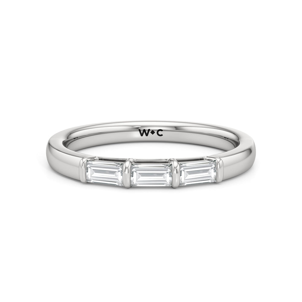 The Maeve Diamond Wedding Band with Platinum Cut Diamond in 14KT Platinum view 1
