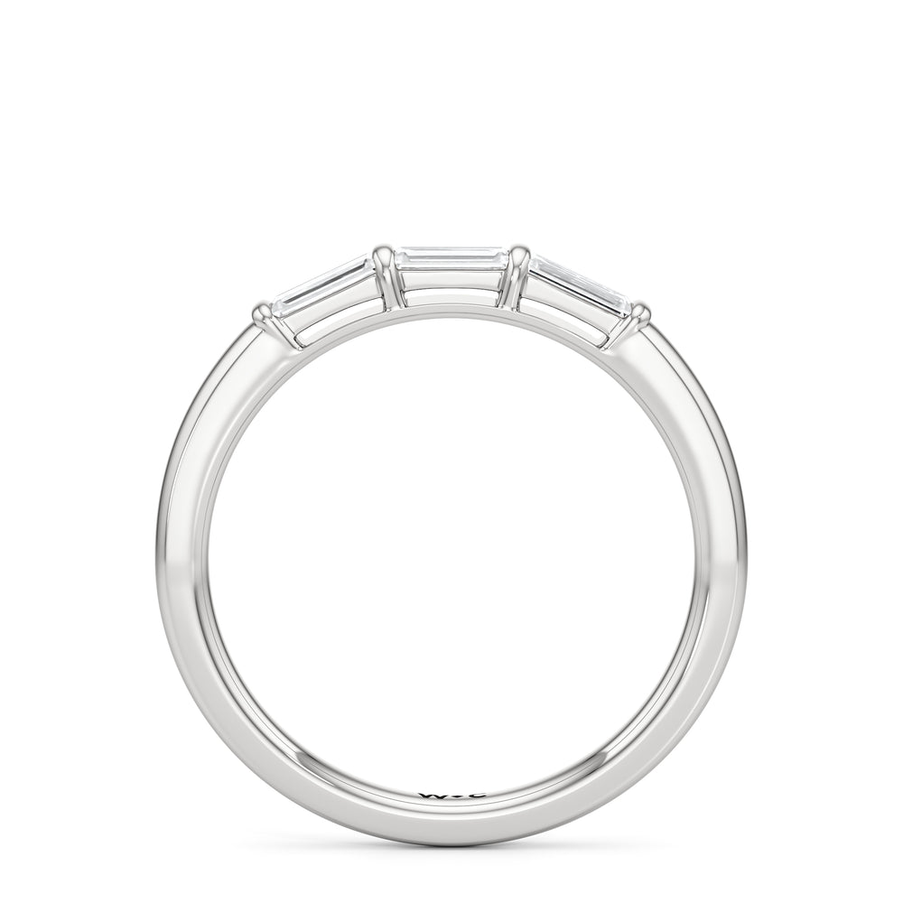 The Maeve Diamond Wedding Band with Platinum Cut Diamond in 14KT Platinum view 2
