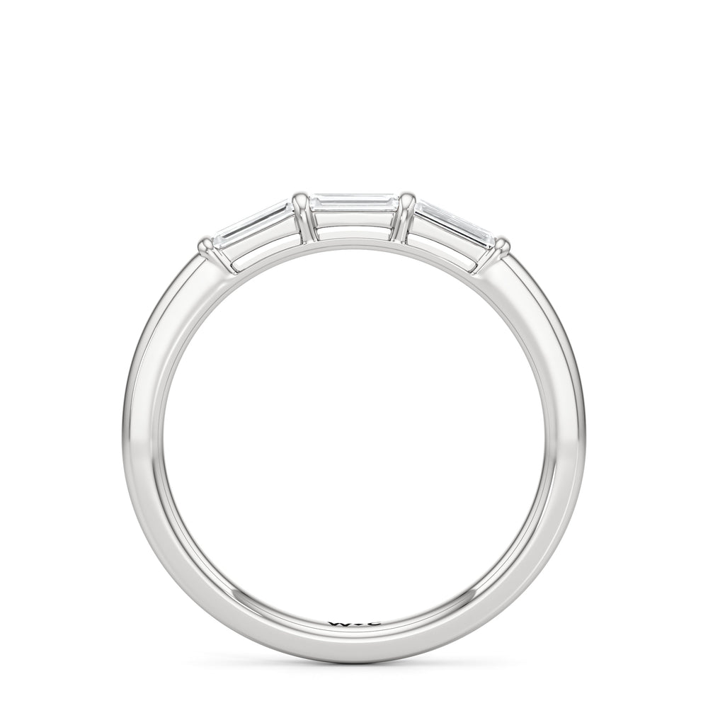 The Maeve Diamond Wedding Band with Platinum Cut Diamond in 14KT Platinum view 2
